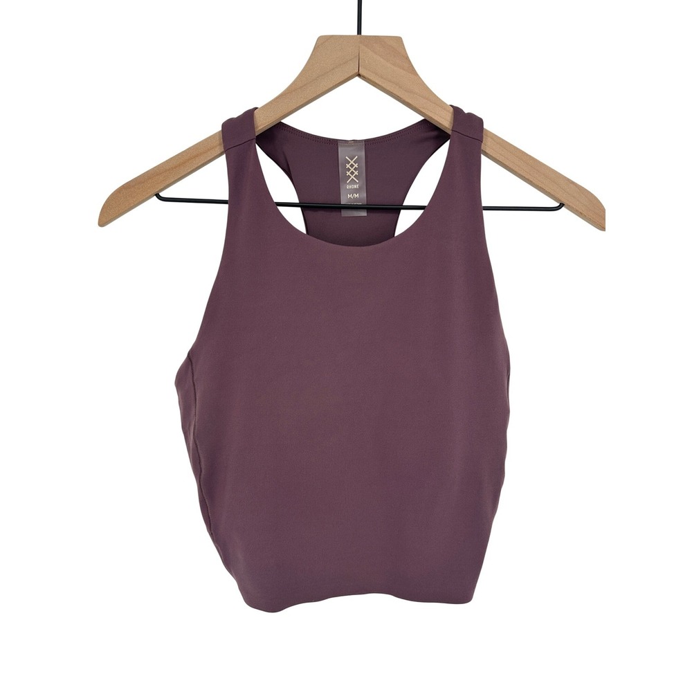 Rhone‎ Longline Bra Tank Medium Plum Mauve Racerback High Neck Revive Active Gym